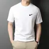 Roupas Masculinas 2026 Verão Camiseta de Algodão Puro Manga Curta Masculina Fina Simples Gola Redonda Camiseta Casual Tendência Marca Tops Atacado