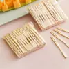 Garfo descartável para frutas, talheres de bambu, garfo pequeno de dois dentes, garfo de bambu para bolos domésticos, garfo de bambu para sushi natural