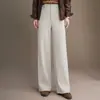 Nuevos pantalones anchos de color liso, cálidos y versátiles para mujer, novedad otoño 2026, de cintura alta, adelgazantes, holgados, casuales