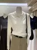 Camisa básica de tricô de alta qualidade para outono, gola polo, manga longa, cor sólida, versátil, casual, corte solto, para mulheres