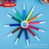 Caja de 12 pinceles de arte para niños fácil de limpiar color pluma de acuarela
