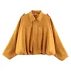 Em estoque 2026 AliExpress transfronteiriço moda feminina europeia e americana jaqueta aviador com mangas morcego, top casual com zíper para mulheres