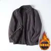 Primavera, Otoño, Invierno 2026 Chaqueta Abrigo Gruesa Cálida de Polar Compuesto de Doble Capa para Hombre con Cuello Alto de Tendencia