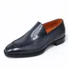 Zapatos de Cuero Británicos de Punta Cuadrada y Tacón Bajo para Hombre de Cuero Genuino Temperamento Negocios Negociación Formal Calzado Individual Retro Traje Boda Zapatos de Hombre