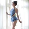 Lencería Erótica de Talla Grande con Entrepierna Abierta, No Hay Necesidad de Quitarla, Banda Transparente para el Vientre, Sexy y Atractiva, Apasionado Conjunto de Cheongsam Estilo República de China