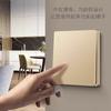 Panel Internacional de Enchufe e Interruptor Eléctrico Toma de Pared Doméstico Oculto 86 Oro Champán Panel Grande Tres Orificios