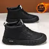 2025 Novo Outono e Inverno Cano Médio-Alto Sapatos Masculinos de Algodão Tecido Tecnológico Casual Esportivo Sapatos Masculinos com Plus de Algodão e Veludo Estilo Coreano Tênis