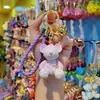 Llavero de Oso Lunar Colgante de Moda Exquisito Accesorio Bolso Regalo Pequeño Resina Creativo Llavero Colgador