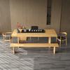 Mesa de té de madera maciza de estilo chino, sencilla, para oficina, negociación comercial, mesa de té de color tronco, mesa de té y silla para apartamento pequeño.