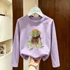 Camiseta de Manga Larga para Niñas, Nuevo Estilo Coreano Otoño 2026, Camiseta Básica Casual para Niños Mayores, Top de Cuello Redondo para Niños, Ropa de Otoño