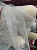 Malla Verde con Brillo Vestido de Novia Brillante Vestido de Noche Ropa Decoración Hecha a Mano Tela Verde-Gris Azul Lago Champaña
