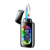 Encendedor Hinchable TH680 Llama Recta Doble Fuego Luces de Colores Corrientes Encendedor de Moda Lujo Ligero Regalo de Gama Alta
