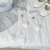 Calcetines para Mujer en Azul Claro con Bordado de Moño Hecho a Mano, Diseño de Oso, Malla Transpirable Versátiles Slouch Socks Mayoreo