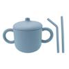 Taza de silicona para refrigerios para niños, vajilla para bebés, taza para refrigerios para bebés, taza portátil con asa binaural, taza para almacenar refrigerios para niños