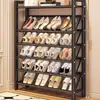 Sapateira ultrafina multi-camadas para entrada de casa, armário de sapatos pequeno e estreito, prateleira de armazenamento, dormitório, pequeno e simples, artefato de armazenamento de sapatos
