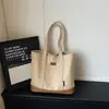 Bolsa de lona de gran capacidad para mujer, nuevo modelo de verano 2026, adecuada para la escuela y el trabajo, bolso de mano, bolso cubo de gran capacidad, bolso de hombro