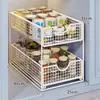 Estante de Almacenamiento Extraíble para Gabinete de Cocina, Capa Interior, Fregadero, Artefacto Multifuncional, Cesta Extraíble para Almacenamiento, Estante de Almacenamiento para Condimentos