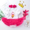 Traje de falda ha de algodón para niñas de verano 2024 0-2 años niñas pequeñas falda de malla fabricantes de ropa infantil en representación de