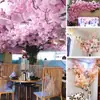 Ramas de Flor de Cerezo Nevado Boda Flor de Pera Flor de Durazno Árbol Flor Falsa de Plástico Ratán Decorativo Techo Flor de Seda Interior Sala de Estar Suelo