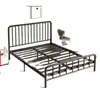 Cama de hierro duradera y sencilla, cama matrimonial. Cama de hierro para una persona. Cama con estructura de hierro para alquiler en casa, popular en línea