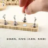 Soporte para Uñas de Práctica Pieza de Ajedrez de Metal Soporte de Exhibición de Madera Estilo Japonés Adsorción Magnética para Uñas Soporte de Tablero de Ajedrez Base de Uña Portátil