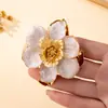 Broche de Flor de Esmalte Retro de Luxo Leve Transfronteiriço Europeu e Americano, Acessório de Pino para o Trabalho e o Dia a Dia, Versátil Atacado