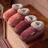 Nuevas Pantuflas de Algodón de Invierno para Mujer con Tacón, Felpa Adicional, Cálidas, Regalo para Padres, Zapatos de Algodón Antideslizantes y a Prueba de Viento para Exteriores para Zonas Rurales, Zapatos para Personas Mayores