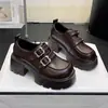 Novos Mocassins Versáteis de Solado Grosso, Sapatos Mary Jane, Estilo Britânico Retrô, Sapatos Pequenos de Couro para Aumentar a Altura para Mulheres - Outono e Inverno 2025