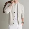 [Contém Lã] Jaqueta Cardigan Tricotada Masculina para Comércio Exterior Outono Inverno Casual Estilo Old Money Suéter Grosso para Homens