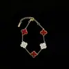 [Múltiples Colores en Stock] Pulsera de Esmalte de Trébol de Cuatro Hojas, Joyería de Lujo Ligero Estilo Coreano, Venta al por Mayor de Fábrica, Para Usar en Apilamiento
