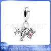 Pandora 925 Cobre Blanco Plateado Plata con Cuentas diy Colgante Ojo del Diablo Brújula Arcoíris Collar Colgante de Cuerda