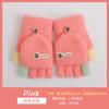 Guantes cálidos de felpa para invierno para niños, guantes de medio dedo con solapa para bebé para niños y niñas, cinco dedos, engrosados para otoño e invierno