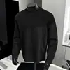 Camiseta blanca de manga larga deconstruida de algodón espacial para hombre, top de otoño estilo high street americano, ropa holgada de cuello redondo para adolescentes