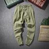 Pantalones de Lino Estilo Chino de Primavera y Verano Estilo Tang para Hombre Holgados de Pierna Recta Cintura Elastoelástica Pantalones Material Lino Algodón Lino Pantalones Casuales
