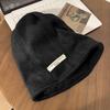 Gorro de punto para mujer Otoño e Invierno Sentido avanzado perezoso Gorro de punto holgado Forma de cabeza grande Cara pequeña Cálido Baotou Gorro frío