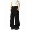 Pantalones Cargo para Hombre 2025 Primavera Nuevo Estilo Plisados Multibolsillos Pantalones Paracaídas Marca de Moda Americana Pantalones Casuales Rectos Holgados