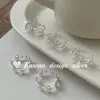 Anillo de Plata de Ley S925 con Diseño de Flor Calada y Puntadas, Estilo Ins Coreano, Diseño de Nicho, Plata Brillante, Estilo Versátil