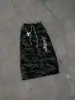 Conjunto de moletom com capuz camuflado com calça de moletom de perna larga, estilo hip-hop street wear americano, conjunto de duas peças unissex