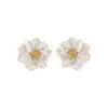 Pendientes de Flor Fresca Dulce Mori para Mujer Simples Versátiles Elegantes Pendientes de Gardenia Lujo Ligero Accesorios de Oreja de Nicho