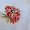 Flores Artificiales de Siete Cabezas Austin, Flores Falsas Realistas para Arreglo de Escenas, Decoraciones de Flores Artificiales Terminadas, Alta Calidad y Realistas