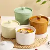 Olla de Cerámica para Estofado con Tapa para Uso Doméstico, Adecuada para Cocinar al Vapor y a Fuego Lento, Recipiente Individual para Comida de Bebé, Recipiente para Cocinar Huevos al Vapor, Olla para Cocinar Verduras al Vapor, Olla para Sopa