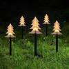 Luces Solares de Suelo Transfronterizas Patio Árbol de Navidad Estrella de Cinco Puntas Copo de Nieve Bastones Iluminación Decorativa Guirnaldas de Luces Led
