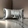 Fronha de Seda Cor Sólida de Verão, Fronha de Gelo de Seda, Fronha de Beleza Tencel, Par, Capa de Travesseiro Única para Casa