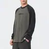 Sudadera de Manga Larga Nueva Otoño e Invierno 2025 para Hombre, Talla Grande Holgada, Camiseta Base con Cuello Redondo Empalmado, Ropa Top Marca Trbottomy