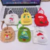 Linda Caricatura de Mini Billetera de Punto Llavero Tejido Navideño Hecho a Mano Accesorios Venta al por Mayor Bolsa Creativa de Almacenamiento