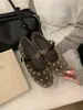 []Zapatos Planos de Gamuza Francesa Redondos para Mujer con Remaches y Hebilla Única Otoño 2026