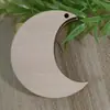 Pingente Vazio de Estrela de Cinco Pontas em Madeira, Peças de Madeira para DIY Feito à Mão em Material de Compensado, Etiquetas Personalizáveis para Decoração de Feriados para Vendas Transfronteiriças