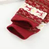 Calcetines Navideños Europeos y Americanos para Mujer, Calcetines de Media Pantorrilla, Lindos Calcetines Retro de Seda Dorada con Alces de Felpa, Calcetines Gruesos para Dormir