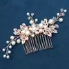 Horquilla de Aleación con Perlas Transfronteriza con Pedrería Incrustada Tocado Nupcial Estilo Antiguo Accesorios para el Cabello de la Dinastía Han Peineta Xiuhe