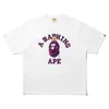 2026 Novo Modelo 260g Marca Japonesa Transfronteiriça Tendência Cabeça de Macaco Bape Camuflagem Tubarão Manga Curta Solta Camiseta Pesada Pura